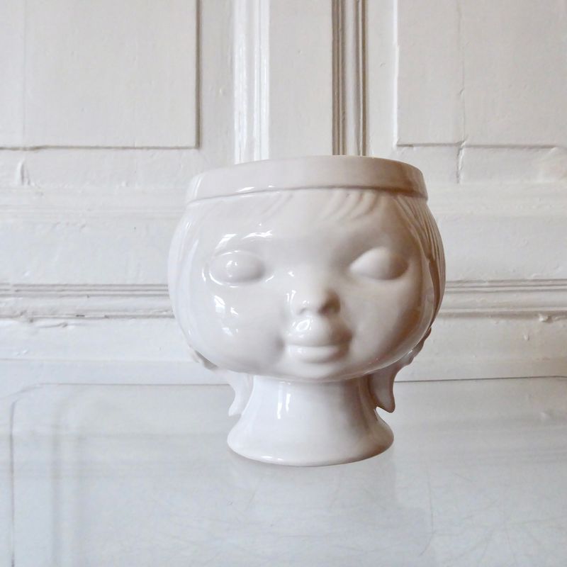 Keramik Kopf Vase Übertopf Pflanzgefäß