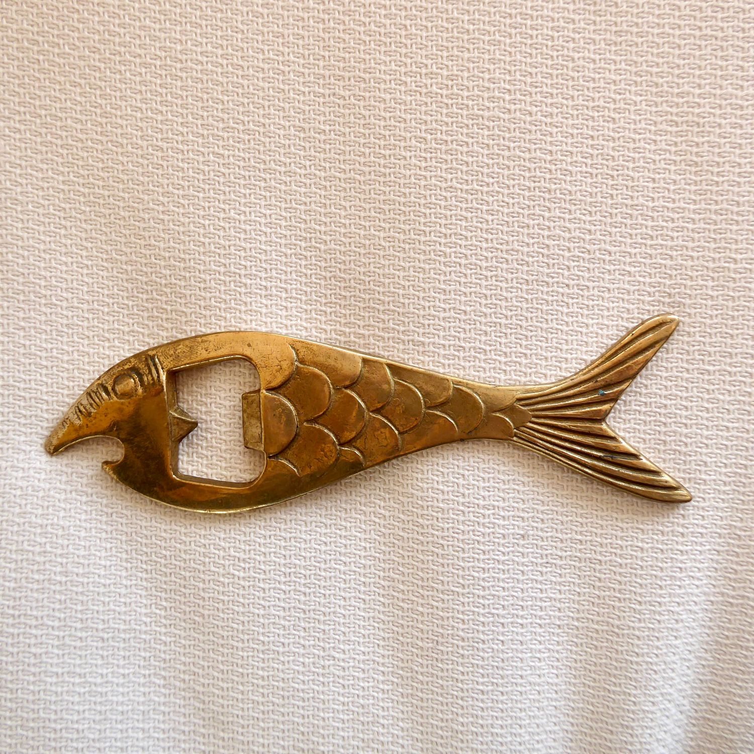 Flaschenöffner Fisch Messing