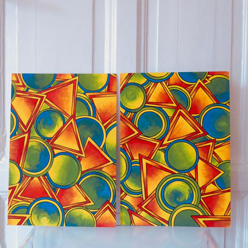 2 abstrakt geometrische Bilder