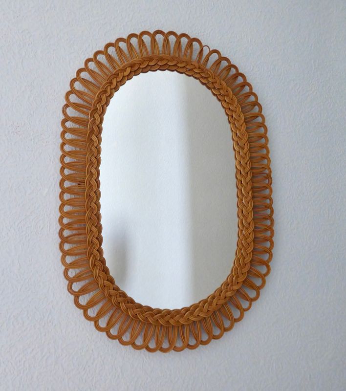 Rattan Geflecht Spiegel