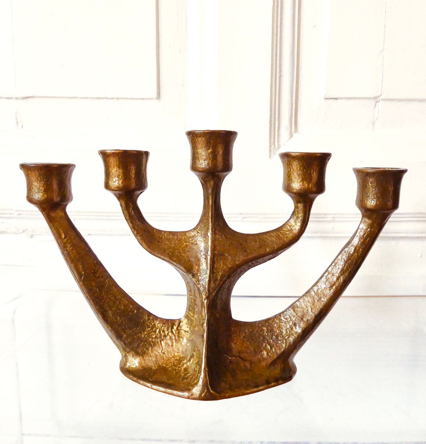 Skulpturaler Gilde Bronze Leuchter Skulpturaler Gilde Bronze Leuchter