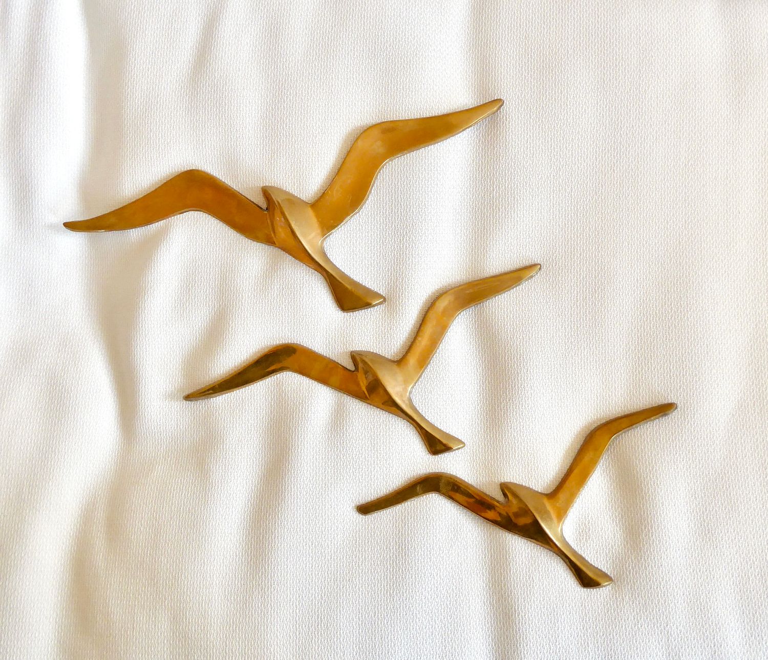 3 Messing Vögel Wand Relief Deko 3 Messing Vögel Wand Relief Deko