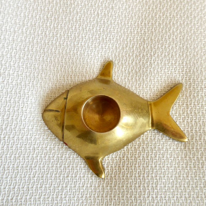 Messing Fisch Kerzenhalter