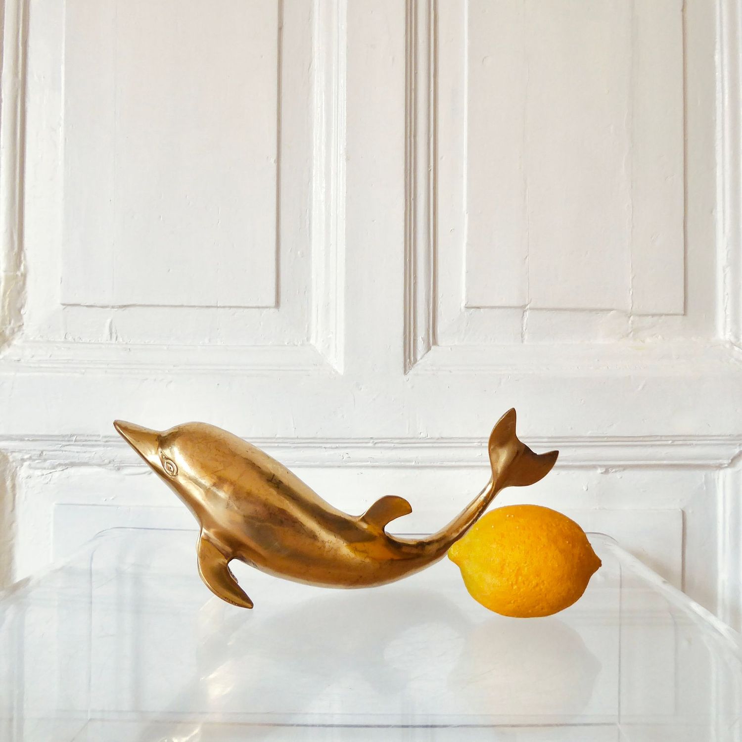 Messing Delfin Skulptur Messing Delfin Skulptur