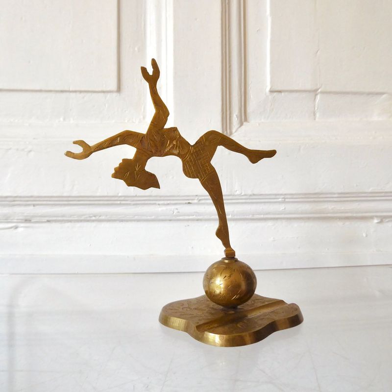 Indische Tempel Tänzerin Messing Figur