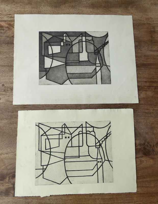 2 Druckgrafiken Bauhaus