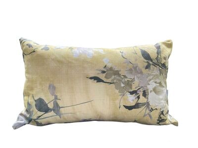 FLORAL YELLOW CUSHION COVER 30X50CM