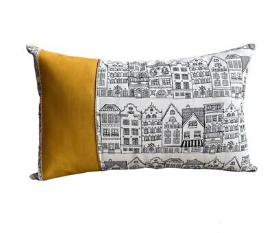 HERENGRACHT CUSHION COVER YELLOW 30x50CM