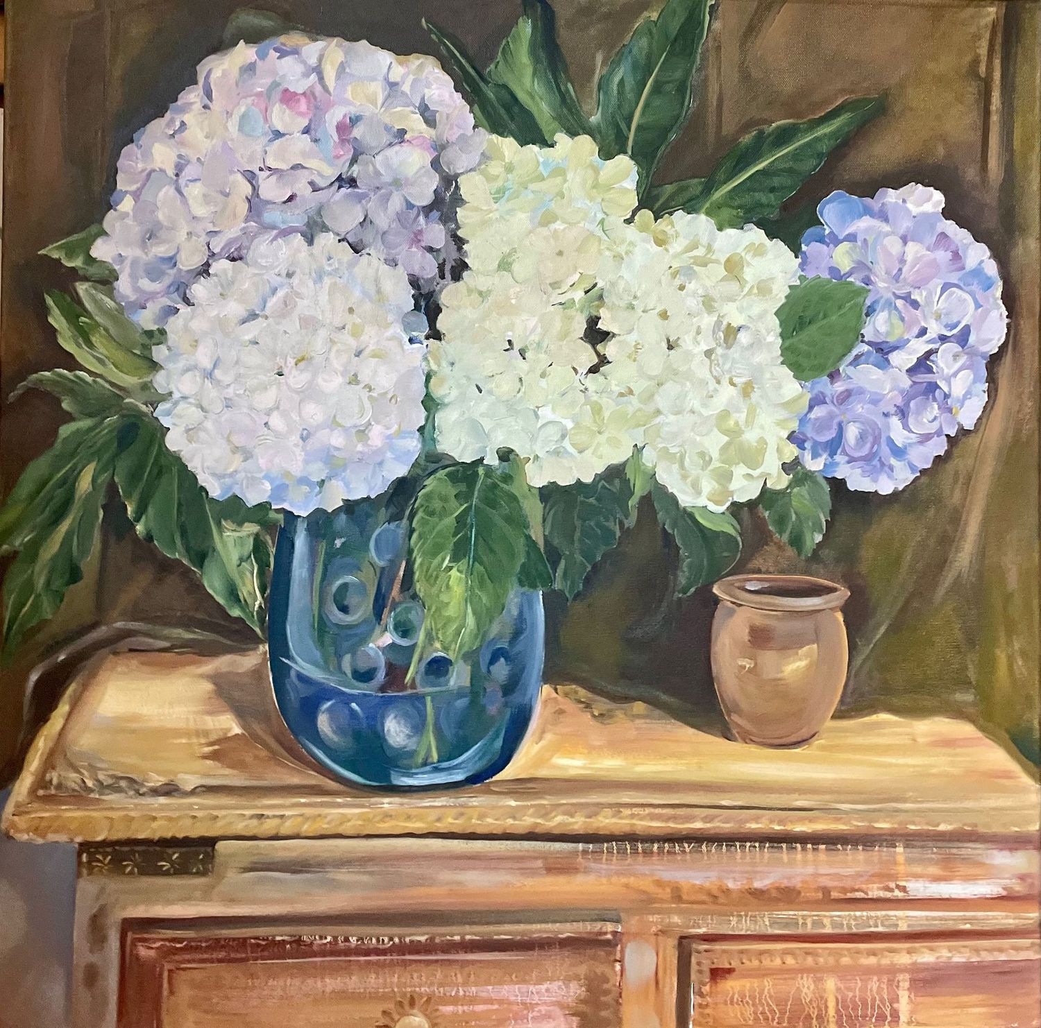 Hydrangeas and Honey Pot
