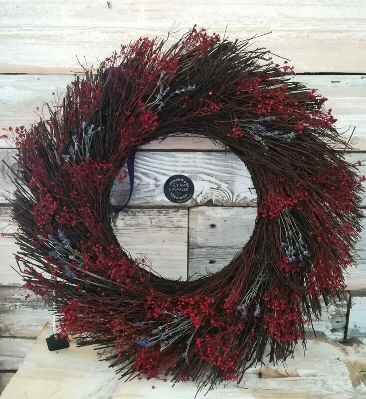 Couronne rouge et lavande