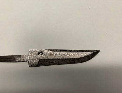 Poul Strande, Damast Messerklinge (Wilder Damast) mit beidseitiger Rückenfase