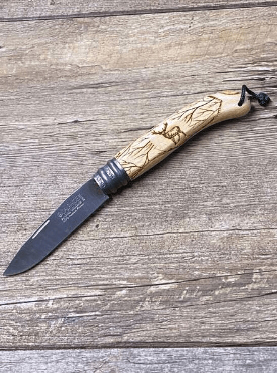 L`Alpage, Griff Buchenholz, Modell Cerf, Motiv Hirsch L`Alpage, Griff Buchenholz, Modell Cerf, Motiv Hirsch