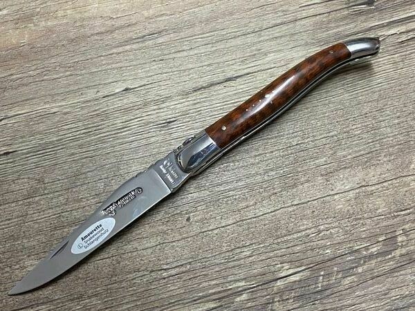 Laguiole en Aubrac 12 cm, geschmiedete Biene, Griff Amourette, Hochglanz Laguiole en Aubrac 12 cm, geschmiedete Biene, Griff Amourette, Hochglanz