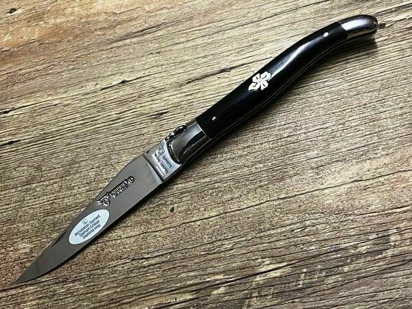 Laguiole en Aubrac 12 cm, Modell Topas, Biene geschmiedet, Griff Intarsie, Mammutelfenbein/Topas