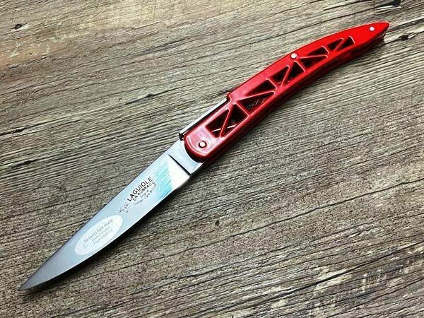Laguiole en Aubrac , Modell San Francisco rot, aus Stahl der Golden Gate hergestellt,  limitiert und nummeriert