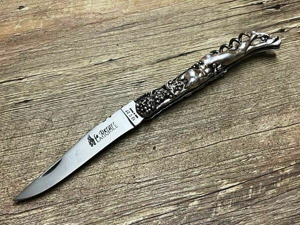 Laguiole Taschenmesser Modell Bacchus, massiv Sterlingsilber, Korkenzieher, Coutellerie du Bastion, Le Berger