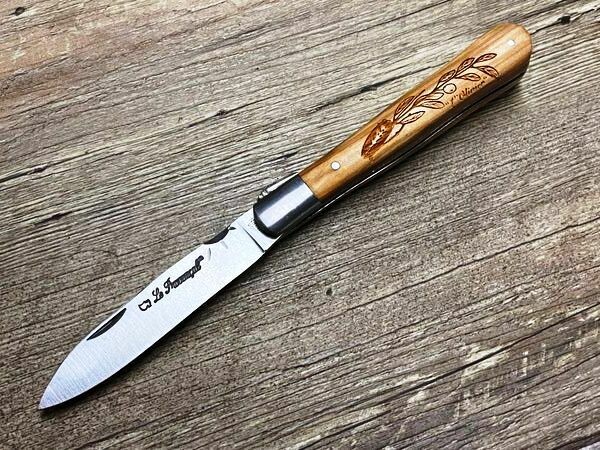 Das Provencal, mit Edelstahl-Mitres, französisches Taschenmesser, Griff Olivenholz, Schmiede Au Sabot