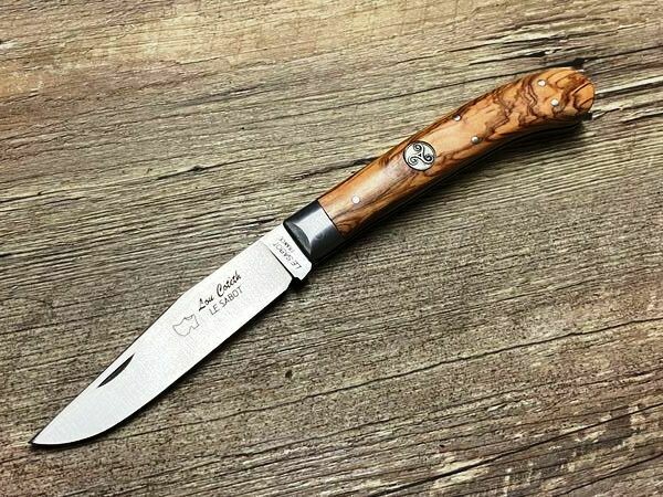 Das Triskel,  französisches Taschenmesser, Griff Olivenholz, Schmiede Au Sabot