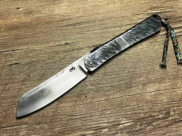 PIÉMONTAIS roh geschmiedeter Griff aus Eisen und Klinge roh geschmiedet lentille gedreht Mickael Moing Messer Nr. 1