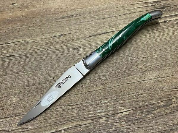 Laguiole en Aubrac 12 cm, geschmiedete Biene, Griff Malachit