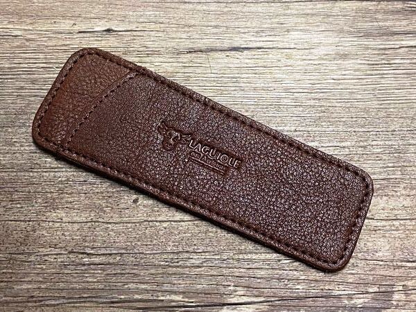 Edles und weiches  Stecketui Laguiole en Aubrac für Laguiole Taschenmesser bis 12 cm , Farbe braun