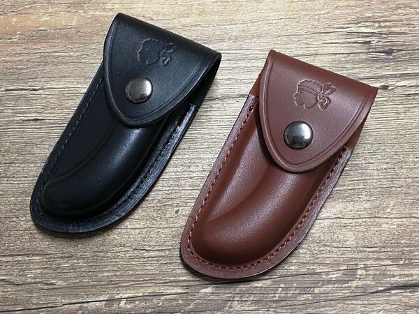 Gürtellederholster für Cornicciolu  und Asco Messer von Alexandre Musso bis 11 cm Grifflänge, Farbe schwarz oder braun
