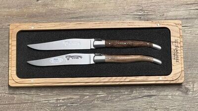 2 Stück Steakmesser, Tafelmesser Laguiole en Aubrac, kleine Auswahl edle Hölzer