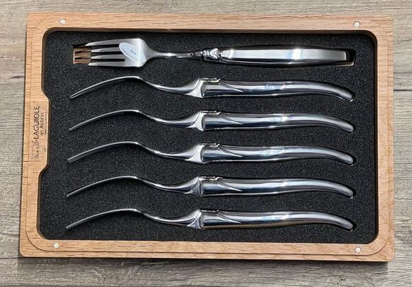 6 Stück Gabel Laguiole en Aubrac, Griff Edelstahl hochglänzend 6 Stück Gabel Laguiole en Aubrac, Griff Edelstahl hochglänzend