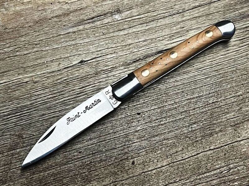 Das Saint Martin Petit, reich verziert, französisches Taschenmesser, Griff  Wacholder, Schmiede Thiers Issard