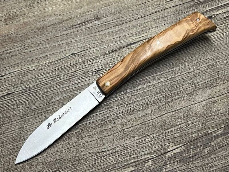 Das Gabardier, französisches Taschenmesser, das Messer der Schmuggler auf den Flüssen Frankreichs, Griff Olivenholz, Schmiede Thiers Issard Das Gabardier, französisches Taschenmesser, das Messer der Schmuggler auf den Flüssen Frankreichs, Griff Olivenholz, Schmiede Thiers Issard
