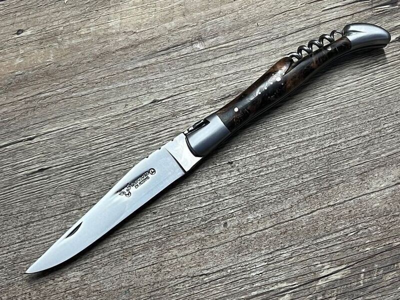 Laguiole en Aubrac 12 cm, geschmiedete Biene, Griff Weinrebe, Korkenzieher Laguiole en Aubrac 12 cm, geschmiedete Biene, Griff Weinrebe, Korkenzieher