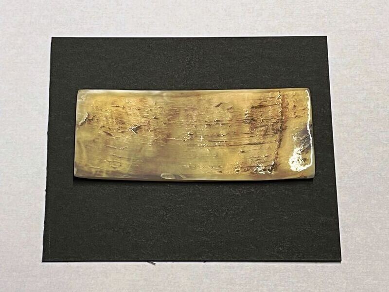 Platte Zebu-Hornspitze poliert, für Messerbausatz mit Liesers schwarz Platte Zebu-Hornspitze poliert, für Messerbausatz mit Liesers schwarz