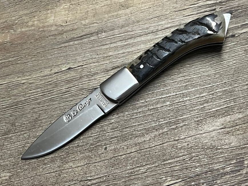 L` Aristo, korsisches Hirtenmesser, Griff Widderhorn, Coutellerie du Bastion Le Berger, Messer Nr. 1