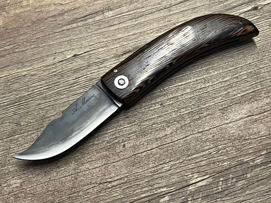 Cornicciolu  korsisches Hirtenmesser,  Griff Wenge, roh belassene Karbonklinge, Alexandre Musso