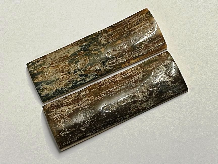 Große Griffbeschalung  blaues Mammutelfenbein, Top Qualität,  nicht stabilisiert, für alle hier angebotenen Messerbausätze (Nr. 1)