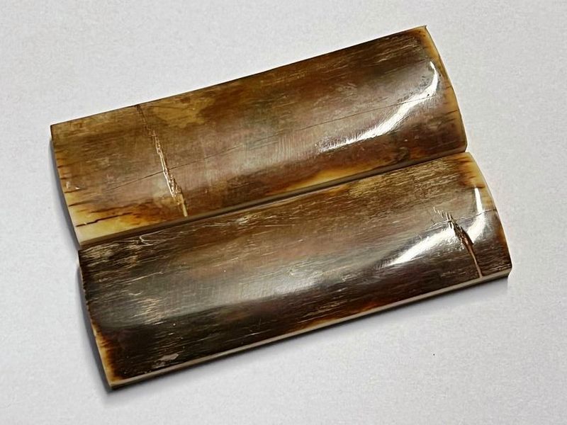 Große Griffbeschalung  Mammutelfenbein, Top Qualität,  nicht stabilisiert, für alle hier angebotenen Messerbausätze (Nr. 12)