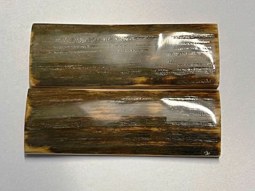 Große Griffbeschalung  Mammutelfenbein, außergewöhnliches Paar,  sehr dick, Top Qualität,  nicht stabilisiert, für alle hier angebotenen Messerbausätze (Nr. 20)