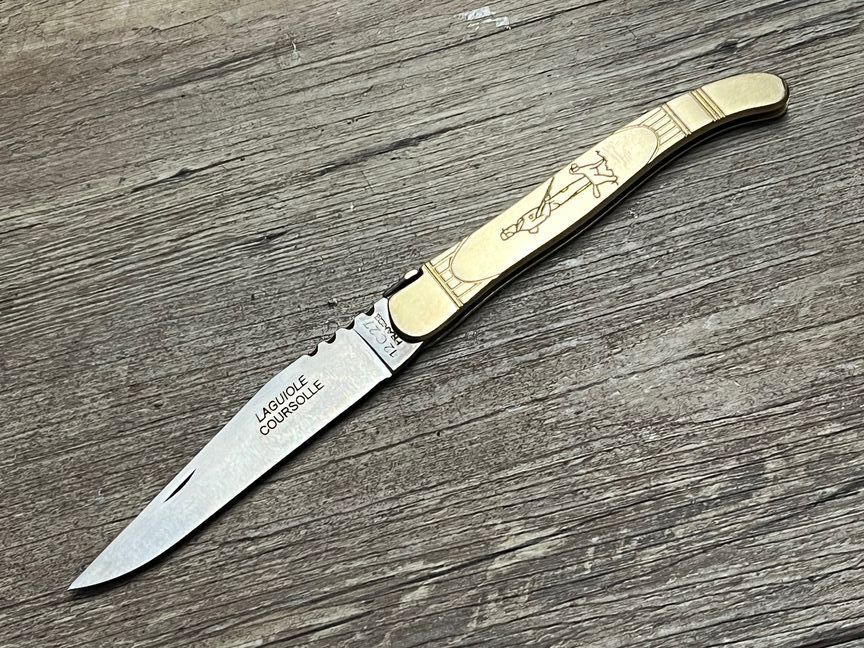 LAGUIOLE Modell ART-DECO Atelier COUPÉRIER-COURSOLLE,  Serie TRADITION INOX, Jagdmotiv Chasseur
