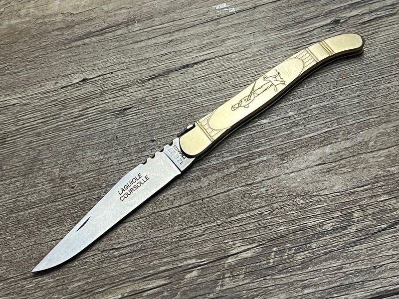 LAGUIOLE Modell ART-DECO Atelier COUPÉRIER-COURSOLLE,  Serie TRADITION INOX, Jagdmotiv Chasseur