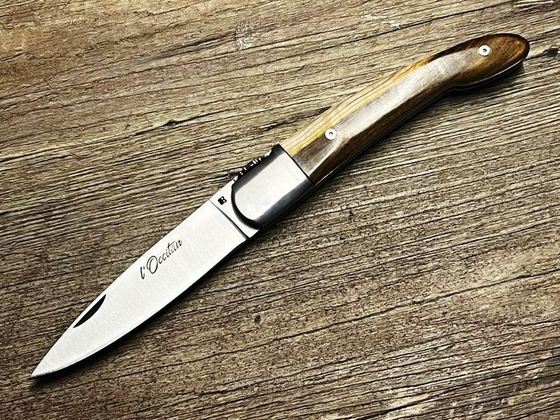 Das Occitan, (Okzitianisches Kreuz)  französisches Taschenmesser, Griff Pistazie, Schmiede Affut Pro, Messer Nr. 1