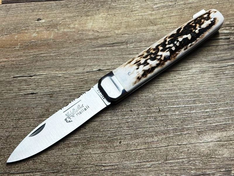 Couteau Chasse Douris Chastel, Modell Hallali, Griff Hirschhorn, schweres Jagdmesser mit Back-Lock-Verriegelung, Coutellerie Goyon-Chazeau, Messer Nr. 2 Couteau Chasse Douris Chastel, Modell Hallali, Griff Hirschhorn, schweres Jagdmesser mit Back-Lock-Verriegelung, Coutellerie Goyon-Chazeau, Messer Nr. 2