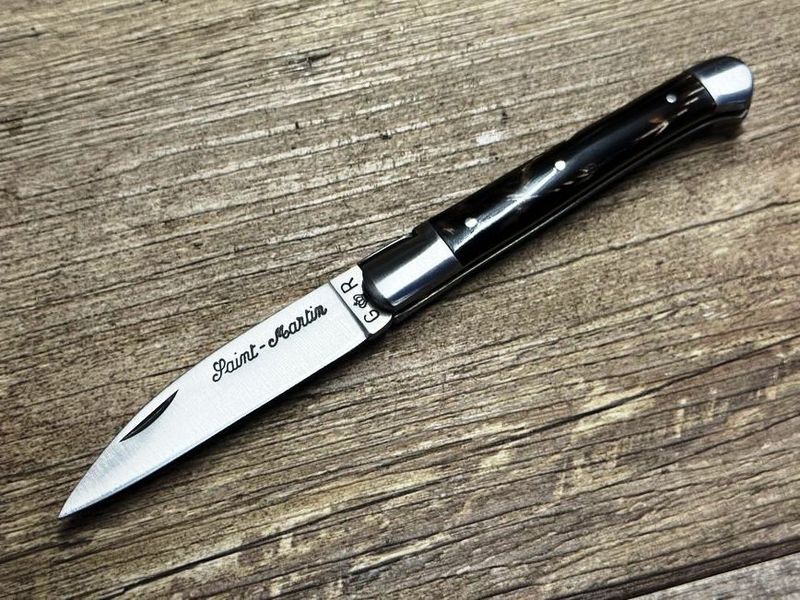 Das Saint Martin petit, französisches Taschenmesser, Griff  Büffelhornspitze, Schmiede Thiers Issard