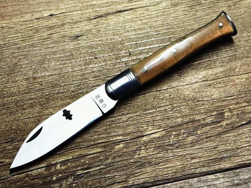 Das Poisson-Culot oder Kenavo, französisches Taschenmesser, Griff Hornspitze,  Schmiede Thiers Issard