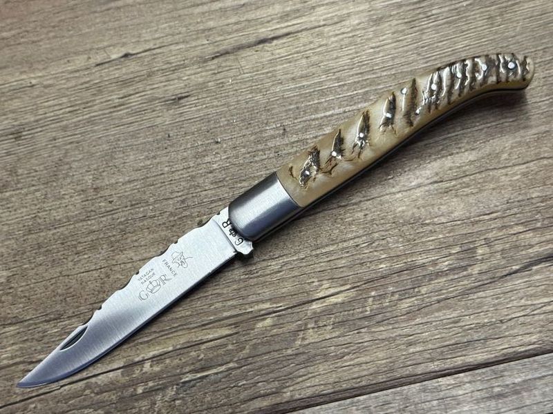 Das Basque Yatagan, Griff Widderhorn mit Pinnverzierung, Schmiede Thiers Issard