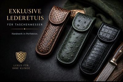 Eigene Herstellung exklusiver Lederetuis und - Holster aus Reptilienleder und mehr