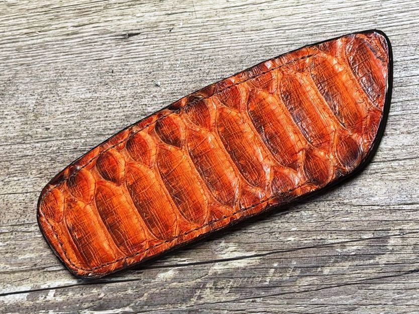 Für Folder Manu Laplace 1515, edles und sehr weiches Steck-Etui aus Schlangenleder (Echtleder),  einzigartige Zeichnung