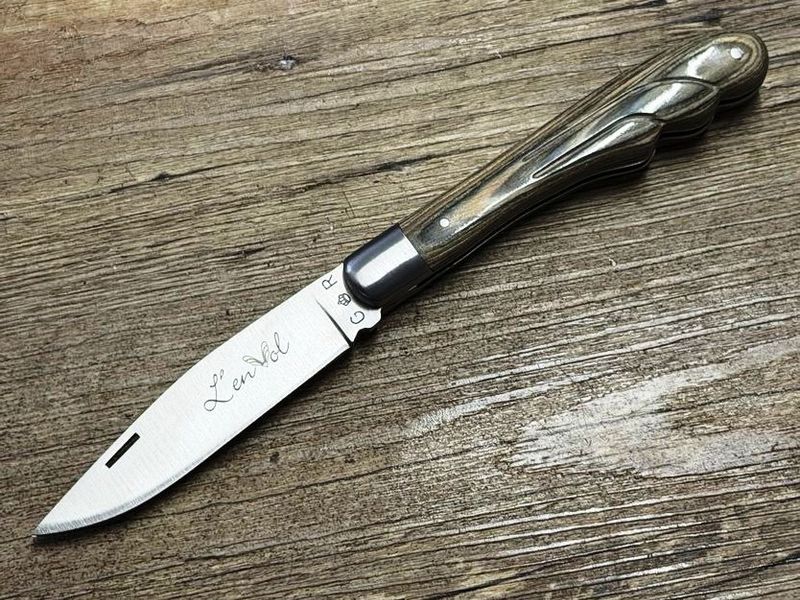 L'Envol, der Schwanenflügel, französisches Taschenmesser für rechts- und Linkshänder, Griff Akazie grau, Schmiede Thiers Issard L'Envol, der Schwanenflügel, französisches Taschenmesser für rechts- und Linkshänder, Griff Akazie grau, Schmiede Thiers Issard