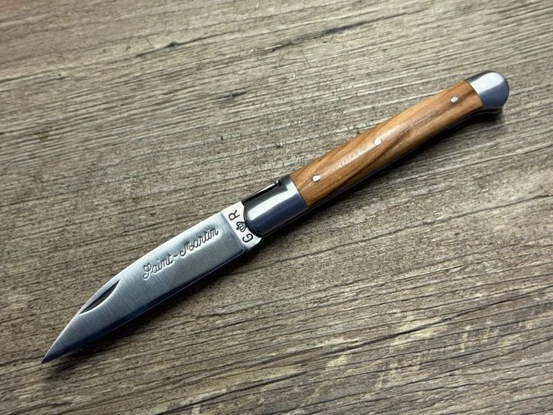 Das Saint Martin petit, französisches Taschenmesser, Griff  Olivenholz Schmiede Thiers Issard