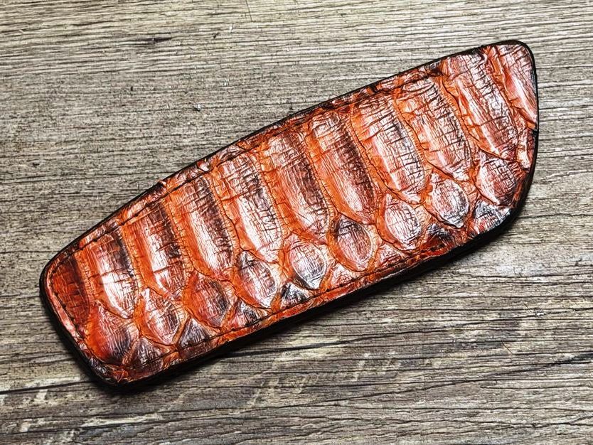 Für Folder Manu Laplace 1515, edles und sehr weiches Steck-Etui aus Schlangenleder (Echtleder),  einzigartige Zeichnung