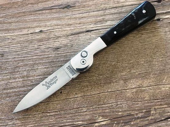 Vendetta Prestige, Automatikmesser, Griff Widderhorn, Coutellerie du Bastion Le Berger, Messer Nr. 3 Vendetta Prestige, Automatikmesser, Griff Widderhorn, Coutellerie du Bastion Le Berger, Messer Nr. 3